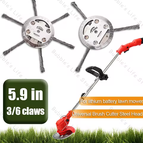 6inch Steel Wire Wheel Head Upgraded Grass Trimmer Head Universal Weed Brush Removal Moss Rust For B