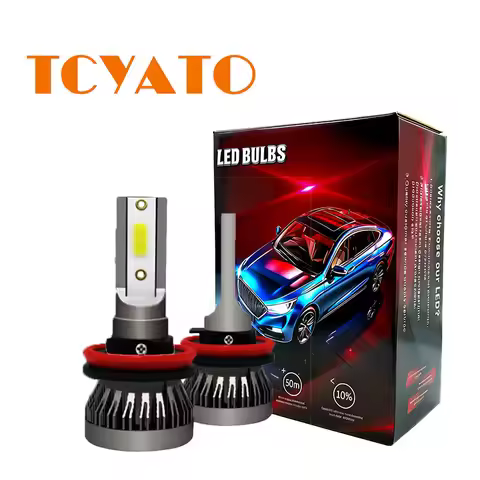 TCYATO 2Pcs Car LED Headlights C1 26000lm 80W COB Chip 3000k/4300k/6000k/8000k Lime H4 H7 H1 9005 H1