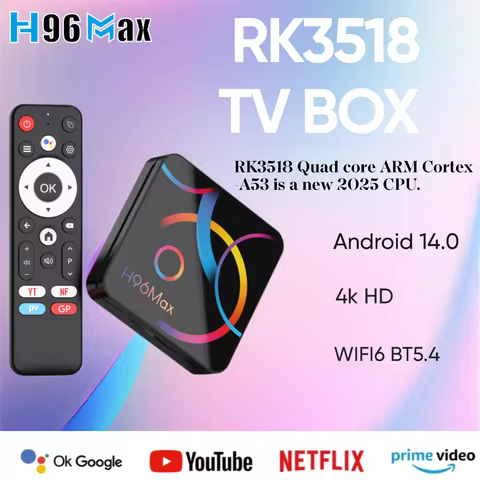 H96 Max RK3518 Colorful Edition Android 14 Smart TV Box Quad-Core 4K Media Player WiFi6 BT5.4 Google