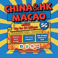 China Macau Travel eSim Unlimited data 4G LTE Prepaid China Cards  Instant 24h Email Delivery High S