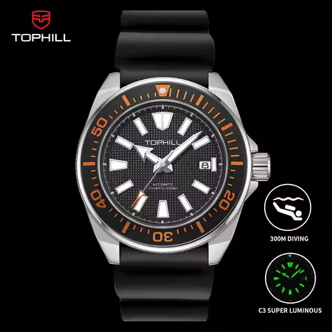 TOPHILL 300M Diving Watch for Men NH35 Automatic Movement Waterproof Sapphire Super Luminous Men's M