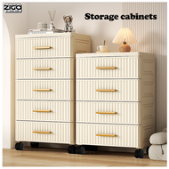 Drawer Storage Cabinet With Wheel 3/4/5/6/7Layer Moveable Night Stand Plastic Durabox Bedroom