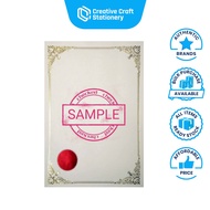 A4 Hotstamping Gold Frame Certificate with RED SEAL 160gsm / Kertas Sijil / 100 pcs