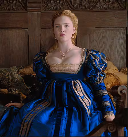 Lucrezia Borgia Cosplay Costume Blue Dress 15th Century Fantasy Italian Renaissance High Waistline R