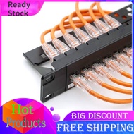 CAT6พอร์ต24ช่องสำหรับตู้ชั้นวาง1U 19นิ้ว RJ45แผงกระจายสายไฟแจ็คหัวแปลงสายไฟเครือข่ายตัวเชื่อมกรอบการ