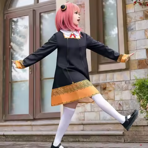 Anime Anya Forger Cosplay Costume Spy Family Adult Clothing Set Anya Women Dress Halloween Party Gif
