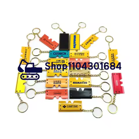 For Excavator Heavy Equipment Keychain with Chain Plate Key Chain for Komatsu Kato Kobelco Doosan Su