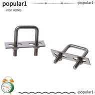 POPULAR 2Pcs U Bolt with Nuts Frame, M6 Silver Square U-Bolts, Anti-rust Stainless Steel 50mmX25mm S