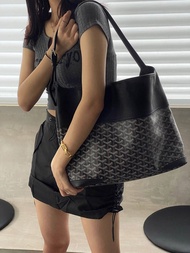 GOYARD กระเป๋าสะพายไหล่รักแร้ใหม่ฤดูใบไม้ร่วงและฤดูหนาวใหญ่กระเป๋าทรงสี่เหลี่ยมมีหูหิ้วสะพายไหล่บล็อกสีไฮเอนด์สำหรับผู้หญิงกระเป๋าสะพายข้าง