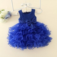 0-4Year Layered Pink Baby Girl Dress Princess Purple Mini Girl Vestido Party Little Girls Clothing f