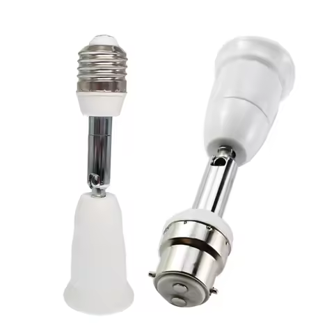 1pc E27 to E27, B22 to E27 Extender Screw E26 Bulb Holder Adapter Rotatable Bendable CFL LED Light S