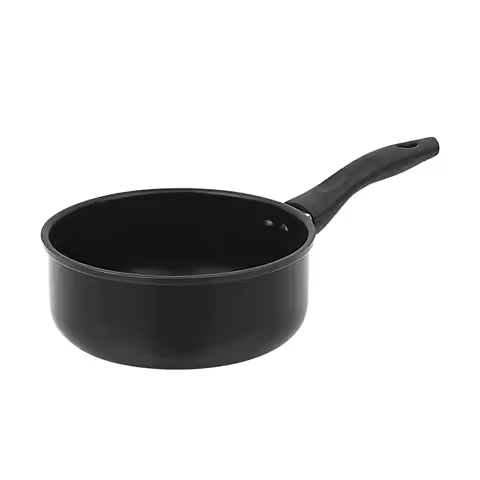 2 qt Non-Stick Aluminum Saucepan, Black