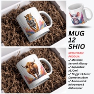 Custom Mug 12 Shio 325ml – Unique Watercolor Illustration & Full of Meaning