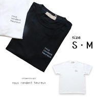 【ネコポス送料無料!】nous rendent heureux【ヌーランドオロー】nous rendent heureuxロゴ半袖Tシャツ【レディース】サイズ S・M