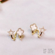 Earring Set Of 2 Pieces cz Diamond-Encrusted Star Gold Frame_ec230