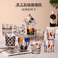 Design Sense Western Wine Glass Painted Crystal Glass Glass High-End Niche Rainbow Glass Medieval Wh