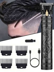 便攜式鋰電池電動理髮器T9刻字油頭剃刀禿頭家用電動剪髮器理髮機