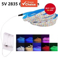 3AA Battery Powered LED Strip 5V 2835 SMD 60LEDs/m Waterproof Flexible LED Tape TV Backlight Warm Wh