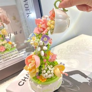 เข้ากันได้กับ LEGO Senbao 611050 กล่องดนตรีภาษาชาดอกไม้ของเล่นประกอบเด็กบล็อกตัวต่อของขวัญดอกไม้คุณภ