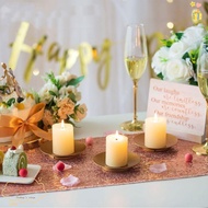 PREVALENT 4Pcs Gold Candle Holders for Pillar Candles, Metal Elegant Iron Plate Candle Holder, Pilla