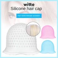 WITTE Hair Coloring Highlighting Cap, With Hook Silicone Hair Coloring Hat, Reusable Hair Dying Fros