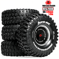 RED SPIDER 4Pcs 1.9" 120mm RC Mud Tires Metal Wheels Set Off-Road RC Parts Fit 1/10 RC Rock Crawler 