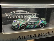 Aurora Model-Time Micro  RAUH-Welt寛體改装RWB 964 Ducktail HKS塗裝 1:64合金模型