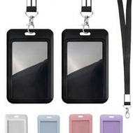 Vertical Hard Black ID Card Holder, Suitable For Office, School, ID Card, Credit Card, Key Card, Dri