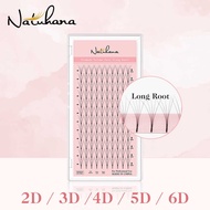 NATUHANA Dispensing Long Root Hair 3D, 4D, 5D, 6D Eyelashes Pre-Blooming False Eyelashes