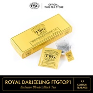 TWG Tea | Royal Darjeeling FTGFOP1, First Flush Black Tea Blend in 15 Hand Sewn Cotton Tea Bags in Giftbox, 37.5g
