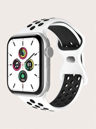 Correa de reloj de silicona de color combinado compatible con Apple Watch