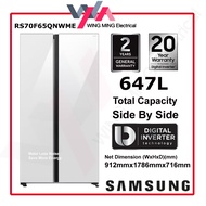 Samsung 647L Side-by-side | Refrigerator | SmartThings | Fridge  | Inverter | White glass | Energy s