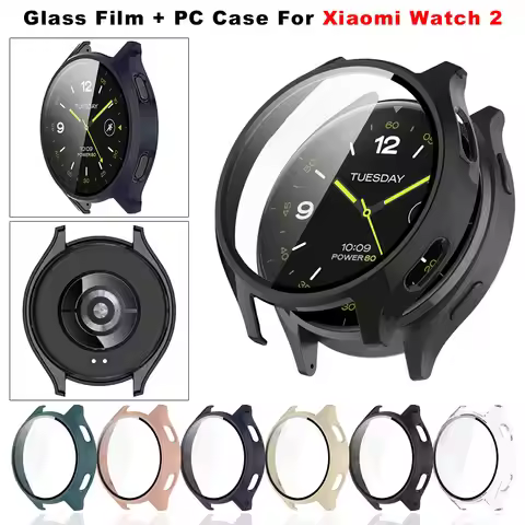 PC Watch Case + Glass Film For Xiaomi Watch 2 Screen Protector Cover With Tempered Glass Frame For X