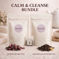 Hocha Calm & Cleanse Tea Bundle | Rose + Chrysanthemum with 22 Years Puer | 10 Teabags x2 | Resealab