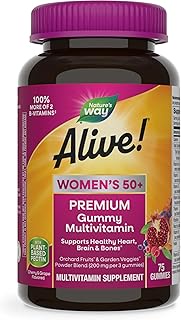 Nature's Way Alive! Women’s 50+ Premium Gummy Multivitamin, Full B Vitamin Complex, 75 Gummies
