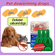 Fipronil Flea Tick (1 Box contains 3 Tubes) for Cats and Dogs Easy Remover Flea Anti-Flea/