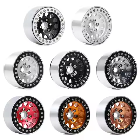 INJORA 4Pcs CNC Aluminum Alloy 1.9 Beadlock Wheel Rim for 1/10 RC Crawler Car Axial SCX10 90046 AXI0