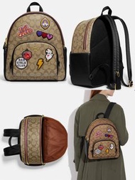Coach Disney X Coach Court Backpack In Signature Canvas With Patches
