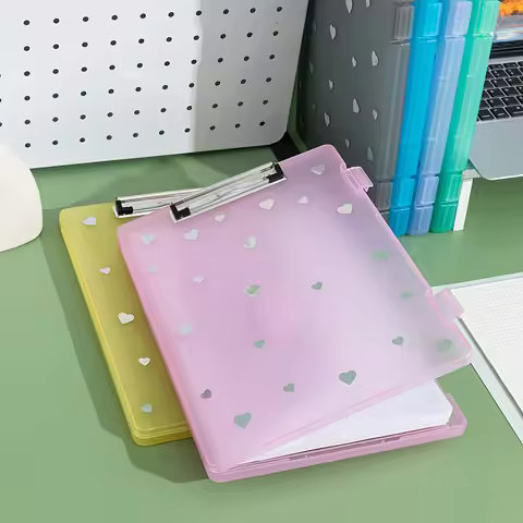 2-in-1 A4 File Box Folder, Large Capacity Plastic PP Document Holder with Pen Slot,Office Storage Or