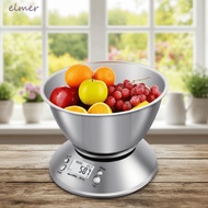ELMER Kitchen Electronic Scale, Zero peeling Unit conversion Stainless Steel Kitchen Scale, Temperat
