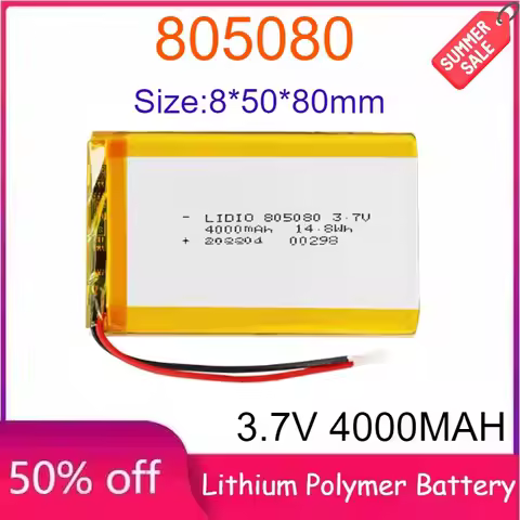 805080 3.7V 4000mAh Polymer Lithium Battery for Smart Door Lock Purifier Solar Light