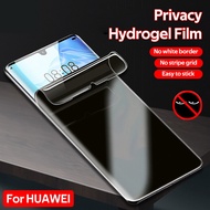 Privacy Hydrogel Film Full Coverage Anti-peeping Screen Protector For Huawei P50 P40 Lite P30/P40Pro Mate 20/30/40 Pro/Honor 30Pro Nova7 Pro（Not Tempered Glass）