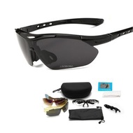 Others - 騎行眼鏡 戶外防風眼鏡 運動太陽眼鏡－黑框偏光版（五片鏡片）
