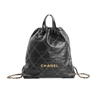 【二手】香奈兒雙肩包，CHANEL 22 大號雙肩包 AS3313，小牛皮，黑色