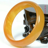 Ice Penetrating Gold Silk Jade Bracelet Yellow quartzite Jade Bracelet Standard width Bangle