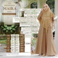 Maira DRESS GAMIS MAXI SYARI MATERIAL COTTON DOBBY GINKA Which Is EXCLUSIVE On The Skirt And Sleeves
