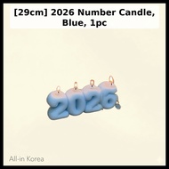 [29cm] 2026 Number Candle, Blue, 1pc / Korean Number Candle / Festive Blue Decor / 100% Genuine by A