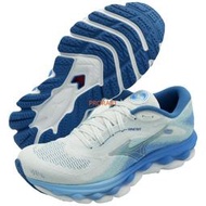 Mizuno J1GD 白X藍 SKY 7 女慢跑鞋【一般型，上下ENERZY FOAM WAVE結構】318M