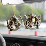 Si Easter Home Decor Items Rabbit In Teacup Warm Home 2d Acrylic Pendant Backpack Pendant Car yan