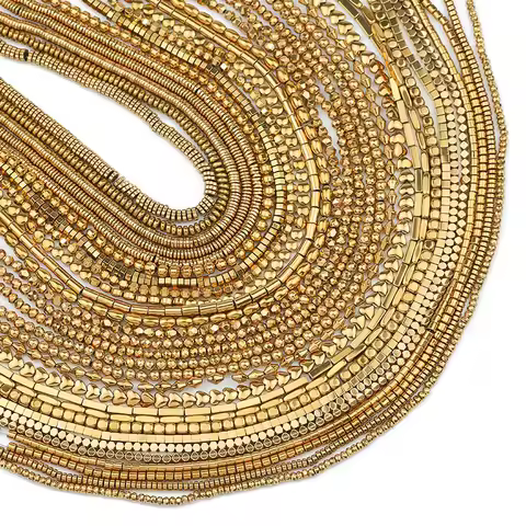 AAA+ Retention Color Natural Gold Plated Hematite Bead Heart Star Spacer Loose Beads For Jewelry Mak